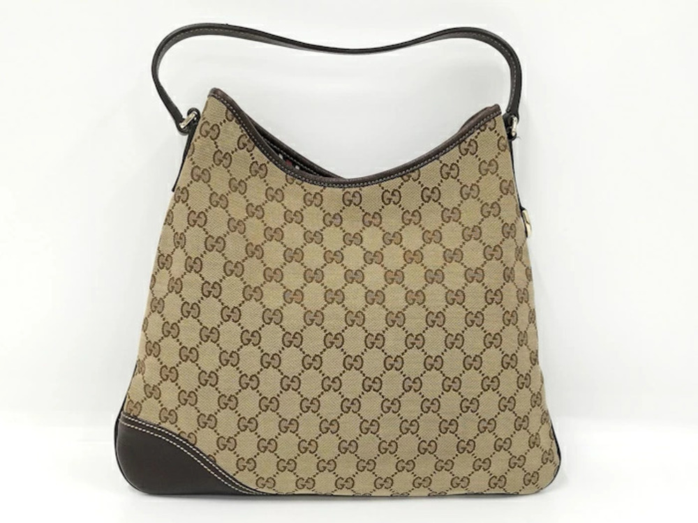 Gucci Shoulder GG Beige Bag Canvas Tan